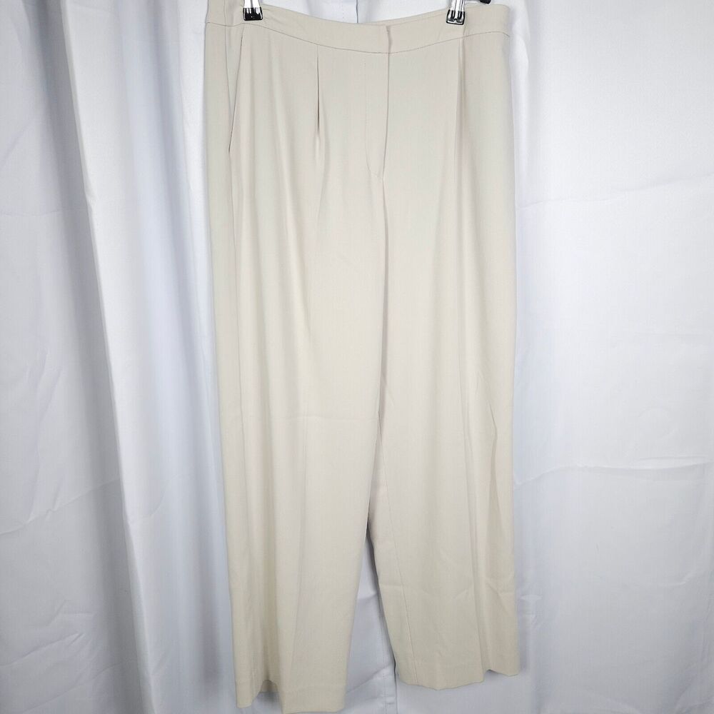 Talbots Cream Off-White High Rise Wide Leg Dress Pants Women's 10‎ 32x28